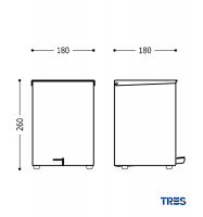 MEDIDAS CUBO PAPELERA PEDAL CUADRO TRES GRIFERIA